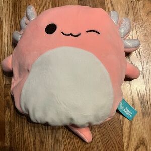 Squishmallows happy helper heat pack Pink and White Axolotl Plush